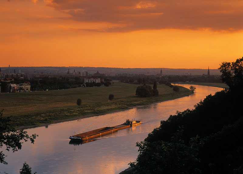 The Elbe river in Dresden